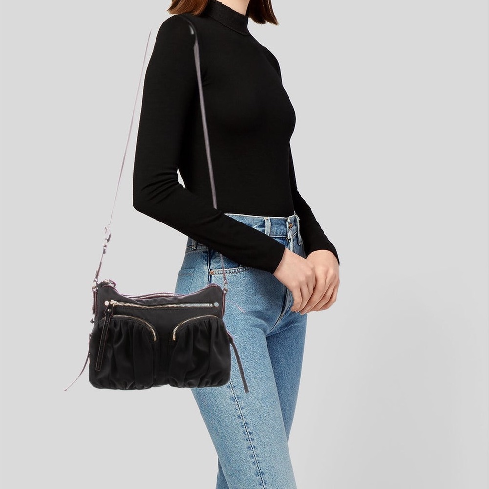 MZ WALLACE Nylon Leather Trim Crossbody Bag